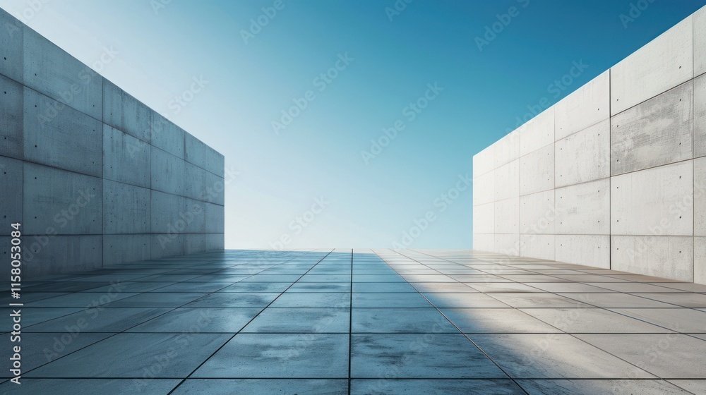 Poster contemporary architecture with large empty spaces