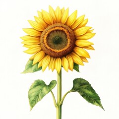 Fototapeta premium a sunflower set against a white backdrop.
