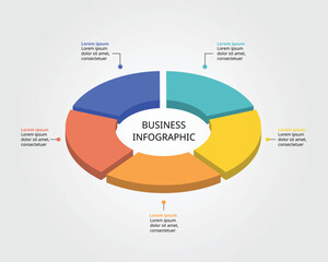 5 circle template for infographic for presentation for 5 element