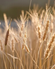 Golden Wheat Field at Sunset with Soft Light