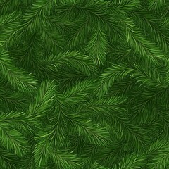 Seamless Christmas Tree Branches Pattern