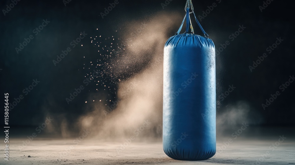 Poster intense boxing training session gym action photography dynamic environment close-up view strength an