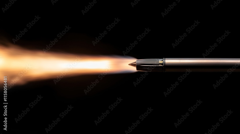 Poster rocket launch event space high-speed action night sky dynamic viewpoint technology and innovation