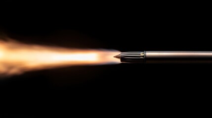 Fototapeta premium Rocket launch event space high-speed action night sky dynamic viewpoint technology and innovation