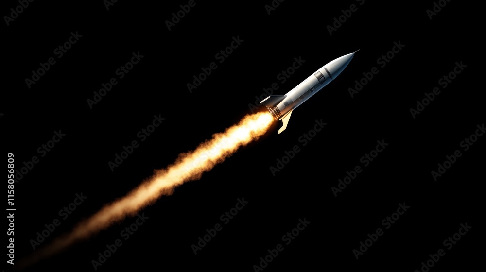 Poster rocket launch event outer space technology dynamic environment aerial view innovation and exploratio