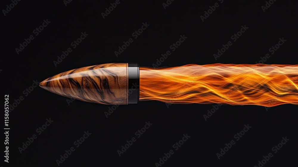 Poster high-speed bullet propulsion science experiment dynamic imagery dark background close-up view motion