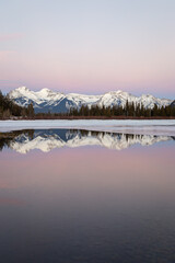 Reflections at Vermilion Lakes in Banff National Park