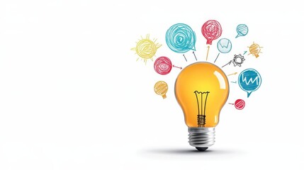 collection set of innovate concept. Illuminated Innovation Network - Glowing Interface of Ideas on White Background