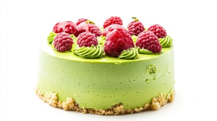 Delicious Matcha Raspberry Cheesecake