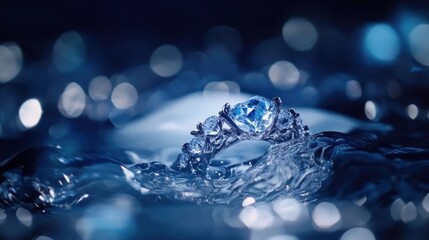 A Sapphire Ring's Enchanting Aquatic Dance