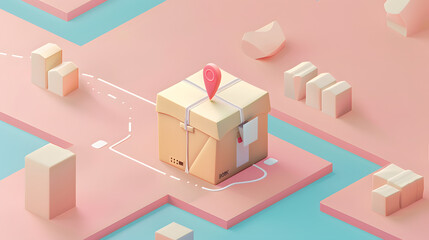 Obraz premium send to the package address Isometric 3D