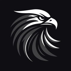 eagle head logo flat vector illustration