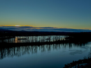 sunrise over the river