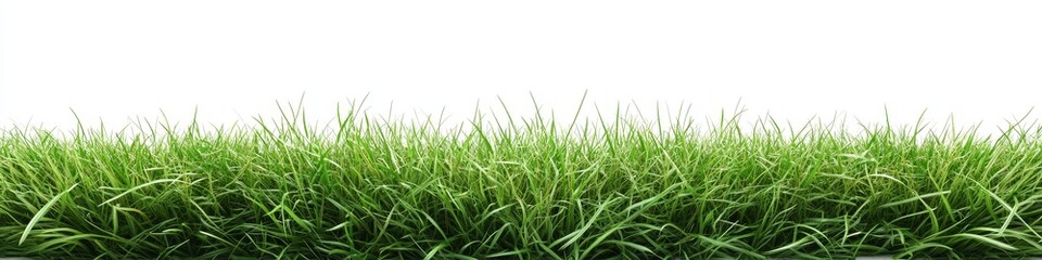 Fototapeta premium Lush green grass isolated on white background. (4)
