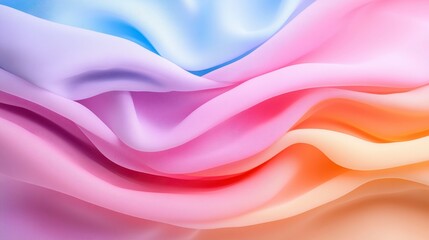 Obraz premium A soft, flowing fabric with gradients of pastel colors creating an elegant and soothing effect.