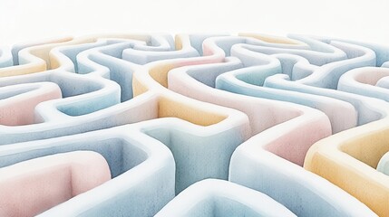 Obraz premium Colorful maze design with abstract patterns.