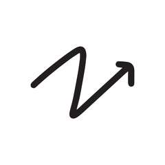 Handrwan brushstroke arrow curve, wave. line brush stroke element collection stock. templates line