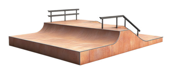 Skatepark Isolated on White Background - Urban Sports Venue