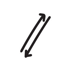 Obraz premium Handrwan brushstroke arrow curve, wave. line brush stroke element collection stock. templates line