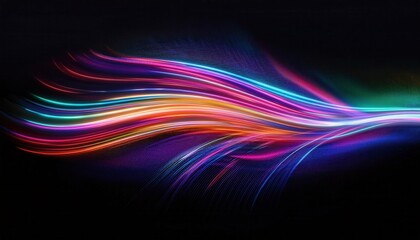 Dynamic Colorful Light Trails on Black Background