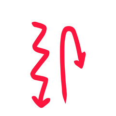 Handrwan brushstroke arrow curve, wave. line brush stroke element collection stock. templates line