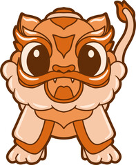 Lunar New Year Chinese Lion Dance Vector