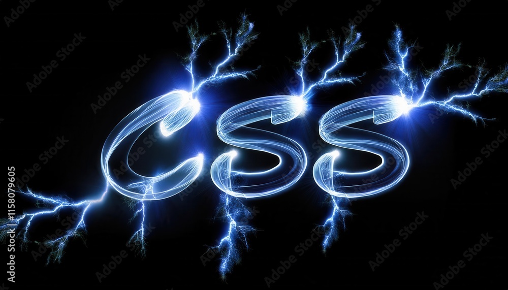 Poster css text with electric lightning effects