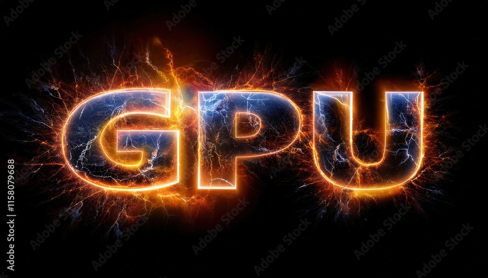 Poster high-performance gpu technology illuminating graphics processing