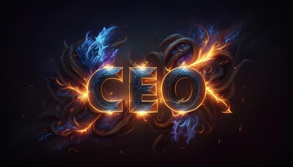 Dynamic CEO Logo Design with Fiery Elements