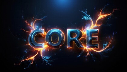 Core Energy Concept with Electric Visual Effects