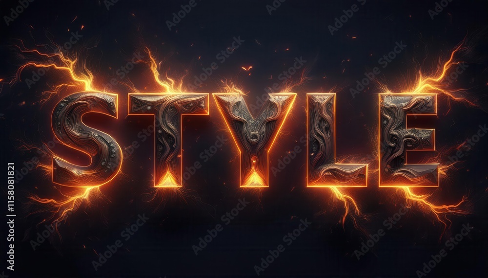 Poster dynamic and electrifying typography design emphasizing style