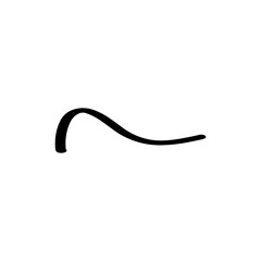 Handrwan brushstroke arrow curve, wave. line brush stroke element collection stock. templates line