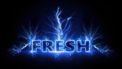 Electrifying Freshness: Dynamic Blue Lightning Text Effects