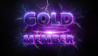 Glowing Gold Member Design with Electric Effects