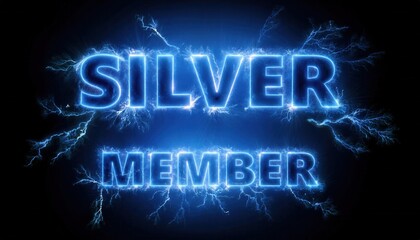 Silver Membership Neon Sign with Electric Blue Effects