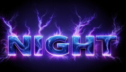 Fototapeta premium Electric Night Typography with Neon Effects