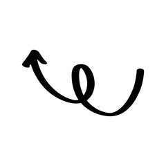 Handrwan brushstroke arrow curve, wave. line brush stroke element collection stock. templates line