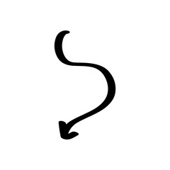 Handrwan brushstroke arrow curve, wave. line brush stroke element collection stock. templates line