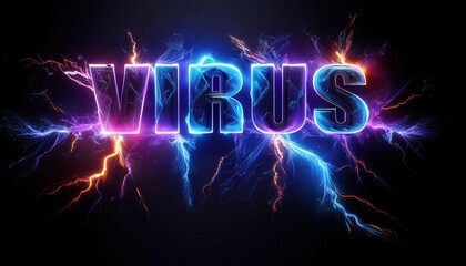 Virus Graphic Design with Electric Glow Effects