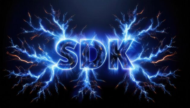 SDK Logo with Electric Blue Lightning Effects