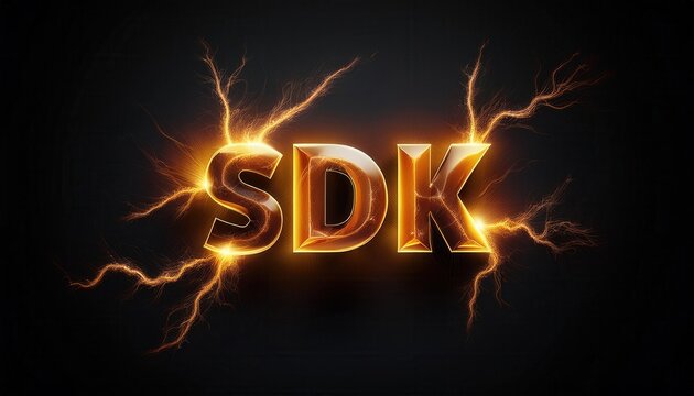 Electrifying SDK Logo with Glowing Lightning Effects