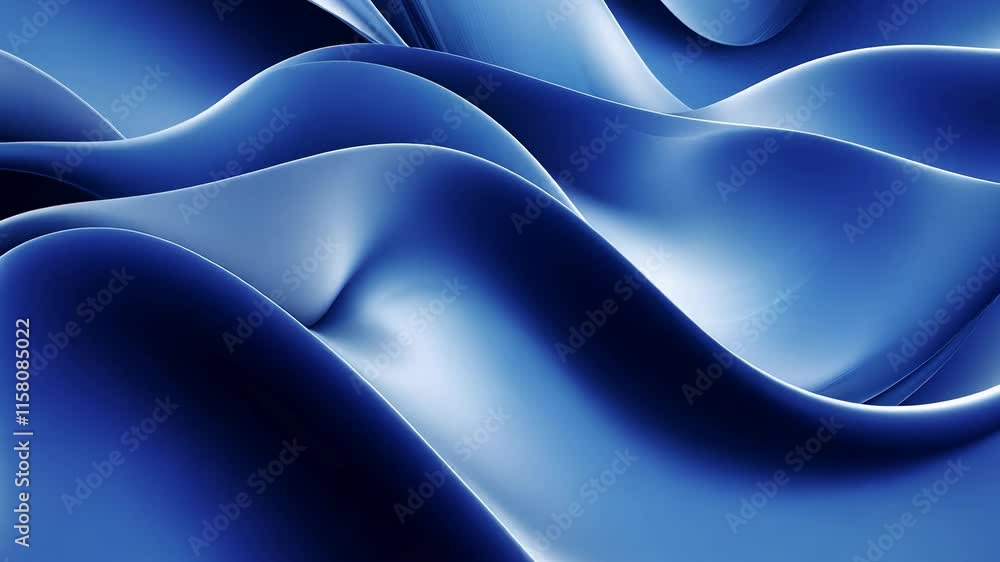Aufkleber Abstract blue waves creating a fluid texture with smooth curves. Artistic background and design concept