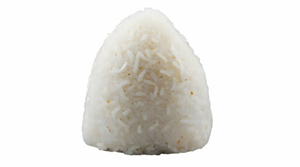 Isolated close-up of a perfectly formed rice ball, Against a White Background