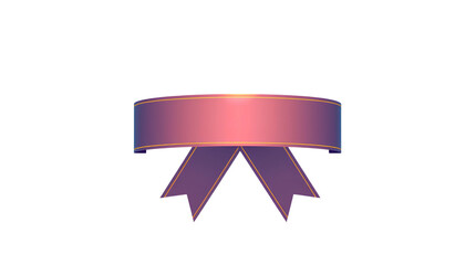 modern wide red ribbon with elegant folds on a white background