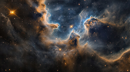 Obraz premium breathtaking view of swirling galaxies and bright stars in deep space, showcasing vibrant colors and intricate cosmic formations that evoke sense of wonder and exploration