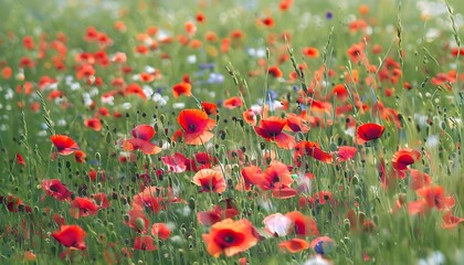 Obraz premium poppies swaying in a meadow
