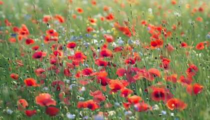 Obraz premium poppies swaying in a meadow