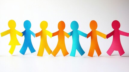 Colorful Paper Figures Representing Teamwork and Collaboration