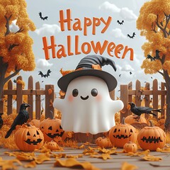 halloween background with pumpkin