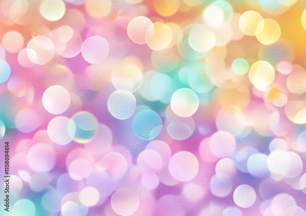 Aufkleber abstract pastel bokeh background with soft, colorful circles.